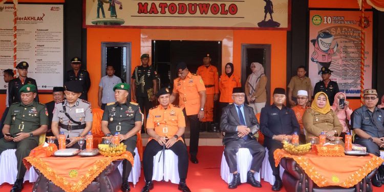 Upcara peringatan HUT ke-51 Basarnas yang turut dihadiri unsur Muspida Provinsi Gorontalo.