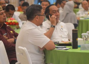 Sekertaris Daerah (Sekda) Kabupaten Gorontalo, Roni Sampir, saat menghadiri kegiatan FOLU Net Sink 2030 di Grand Palace Convention Center, Kota Gorontalo, Rabu (15/3/2023). (Foto: Putra Gopos)