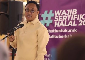 Kepala BPJPH M. Aqil Irham pimpin Kampanye Wajib Sertifikasi Halal 2024 di Kota Kasablanka, Jakarta. (Foto: BPJPH)