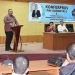 Rektor UNG, Eduart Wolok saat memberikan sambutan pada Konferprov PWI Gorontalo
