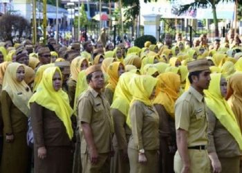 Suasana apel pegawai di lingkungan Pemprov Gorontalo. (FOTO: Dok. Diskominfotik).