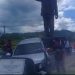 Kecelakaan mobil minibus di taman monumen BJ Habibie Desa Isimu, Kecamatan Tibawa, Kabupaten Gorontalo, Sabtu (6/4/2023)