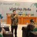 Kepala BPS Provinsi Gorontlao, Mukhamad Mukhanif memberikan materi saat workshop media, Selasa (16/5/2023) (muhajir/gopos)