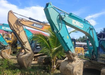 Empat Unit Alat Excavator di Polres Pohuwato, Selasa malam 16/05/2023 (Tim Gopos)