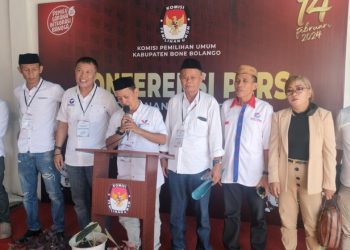Perindo Bone Bolango melaksanakan pendaftaran Bacalon Anggota DPRD Kabupaten Bone Bolango di KPU Bone Bolango, Ahad (14/5/2023).