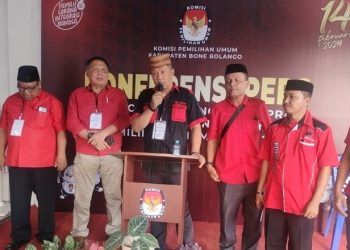 PDIP Bone Bolango melaksanakan pendaftaran Bacalon DPRD di KPU Bone Bolango, Kamis (11/5/2023).