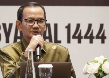 Plt. Direktur Jenderal Pendidikan Tinggi, Riset, dan Teknologi Kemendikbud Ristek Prof. Nizam saat Rakernas Majelis Diktilitbang Pimpinan Pusat Muhammadiyah di Surabaya, Rabu (5/3/2023). (ANTARA/HO-Humas UM Surabaya)