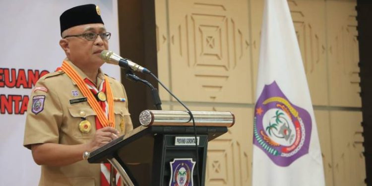 Wakil Ketua DPRD Provinsi Gorontalo Sofyan Puhi dilantik sebagai Ketua Kwartir Daerah Gerakan Pramuka Gorontalo periode 2023-2028 (engki/hms)