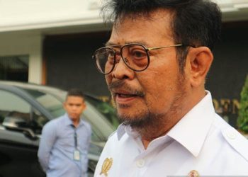 Menteri Pertanian (Mentan) Syahrul Yasin Limpo di lingkungan Istana Kepresidenan, Jakarta, Senin (29/5/2023). ANTARA/Desca Lidya Natalia