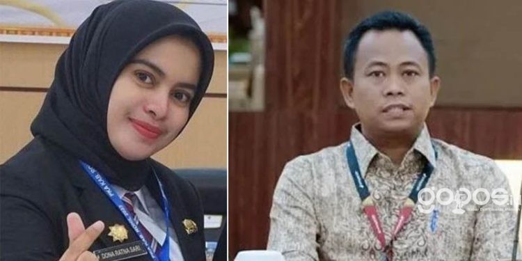 Wabup Rokan Hilir, Sulaiman (kanan) dan KabidPengendalian dan Penerimaan di Dinas Pendapatan Daerah Rokan Hilir, DRS.
