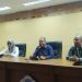 Ketua Senat UNG Prof. Dr. Rauf Hatu, M.Si (tengah) didampingi panitia pemilihan rektor ung melaksanakan konferensi pers mengenai jadwal tahapan pemilihan rektor ung, Kamis (4/5/2023) (muhajir/gopos)