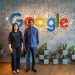 Country Lead Google for Education Indonesia, Olivia Basrin dan Vice President Google for Education, Shantanu Sinha pada acara press briefing Future of Education di kantor Google Indonesia, Senin (22/5/2023).