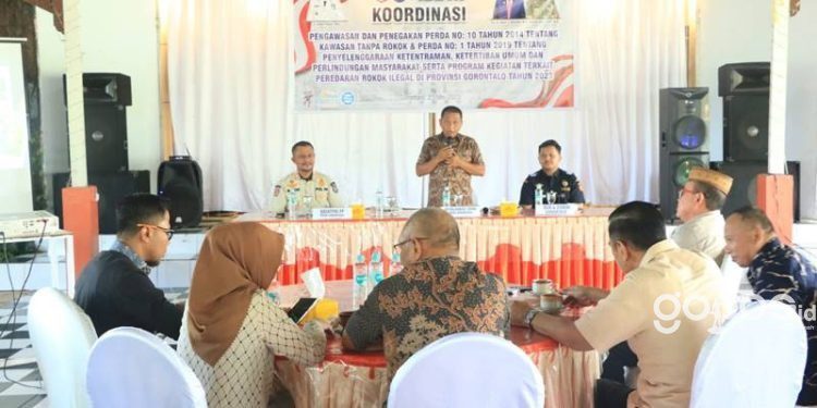 Rapat koordinasi Satpol PP Gorontalo bersama Komisi I Deprov Gorontalo, Selasa (23/5/2023) (engki/hms)