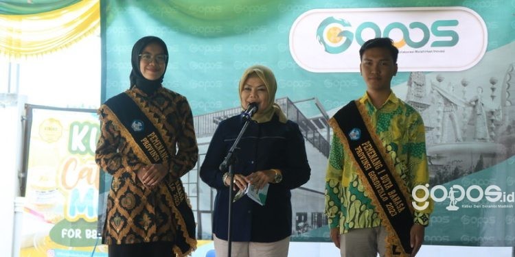 Anggota DPR RI Idah Syahidah memberikan support atas pembangunan kantor serta launching logo baru GOPOS.ID, Kamis (15/6/2023).