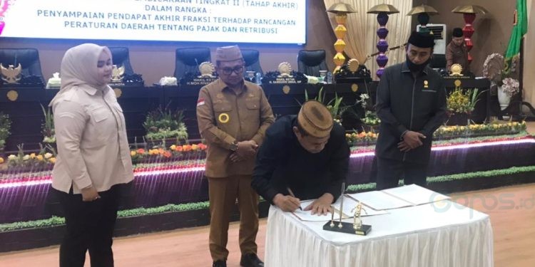 Perda tentang Pajak dan Retribusi telah disahkan melalui Rapat Paripurna DPRD Kota Gorontalo, Senin (26/6/2023).(Rama/gopos)