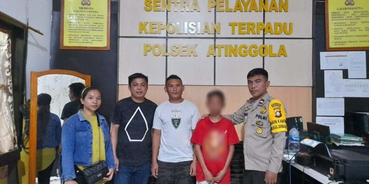 Polsek Atinggola mengamankan seorang bocah asal Bone Bolango saat berada di Desa Dumolodo, Kecamatan Gentuma Raya, Gorontalo Utara.