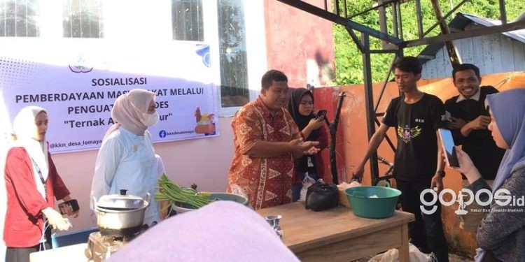 Praktek inovasi pembuatan pakan ternak oleh Mahasiswa MBKM UNG (dok. istimewa)