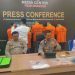 Kabid Humas Polda Gorontalo AKBP Desmont Harjendro AP saat konferensi pers terkait kasus pencabulan bocah 15 tahun, Senin (5/6/2023). (F. Putra/gopos)