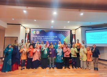 kegiatan Pengelolaan dan Validasi Data Profil Kesehatan Tingkat Provinsi Gorontalo tahun 2023 di Hotel Grand Q, Kota Gorontalo, Kamis (20/7/2023). (F: Putra/Gopos)