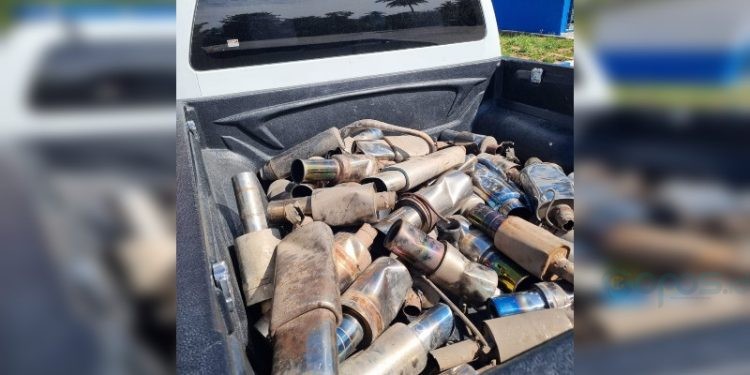 Kepolisian Daerah (Polda) Gorontalo berhasil menyita 120 Knalpot Tidak Standar Hasil Operasi Patuh Otanaha 2023