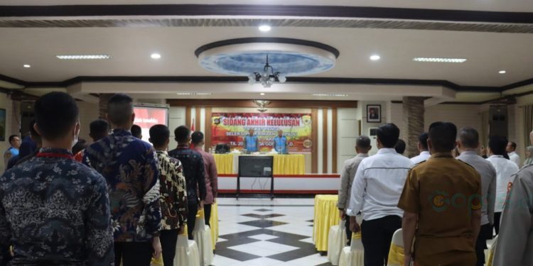 Sidang Terbuka Kelulusan Seleksi Penerimaan Calon Taruna Akademi Kepolisian yang digelar di Polda Gorontalo, Senin (3/7/2023).