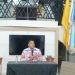 Rektor UNG, Eduart Wolok memberikan keterangan pers terkait hasil penerimaan mahasiswa baru di UNG, Senin (24/7/2023) (muhajir/gopos)