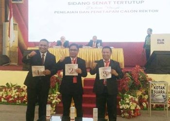 Tiga calon rektor UNG periode 2023-2027 (muhajir/gopos)