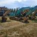Barang bukti empat alat berat Jenis excavator saat diamankan Polres Pohuwato. (Yusuf/Gopos)