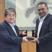 Pertemuan pembahasan kerja sama antara Rektor UNG Eduart Wolok dan Presiden Ehime University Nishina Hiroshige tentang pengembangan kawasan teluk tomini (dok. ung)