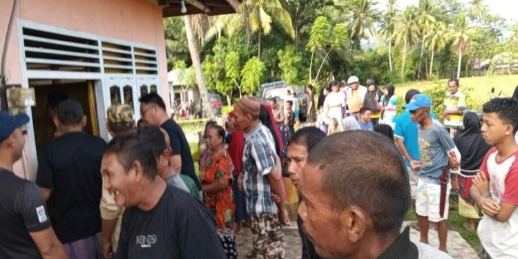 Rumah korban gantung diri di Kecamatan Suwawa, Bone Bolango, Sabtu (8/7/2023).
