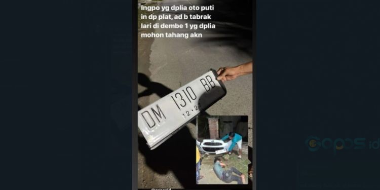Postingan warga terkait kasus tabrak lari yang terjadi di Kelurahan Dembe I, Kecamatan Kota Barat, Kota Gorontalo.(istimewa)