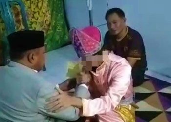 Prosesi ijab kabul lelaki IM yang merupakan tahanan Polresta Gorontalo Kota. (f. dok polresta)
