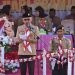 Bupati Pohuwato sekaligus Ketua Mabicab Gerakan Pramuka Pohuwato, Saipul Mbuinga, saat menjadi pembina upacara HUT Pramuka ke-62, di Desa Huyula, Kecamatan Randangan, Kabupaten Pohuwato, Senin (14/8/2023). (F Humas Pemda)