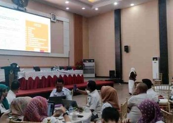 Pelaksanaan Bimtek tahap II penyusunan masterplan smart city di BLY, Kota Gorontalo, Rabu (2/8/2023). (F: Putra/Gopos)