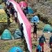 Pembentangan 300 Meter Bendera Merah Putih di Pucak Lestari pada peringatan HUT ke-78 RI, Kamis (17/8/2023) (foto: arya for gopos)