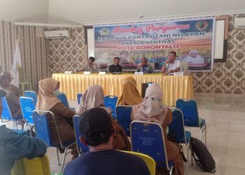 Anggota DPRD Kota Gorontalo Sucipto Kadir saat Rembug Paripurna bersama KTNA Kota Gorontalo, Senin (14/8/2023).