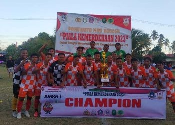 Laskar H3 FC memenangi turnamen sepak bola Kemerdekaan Cup yang digelar Polres Pohuwato, Selasa (29/8/2023).