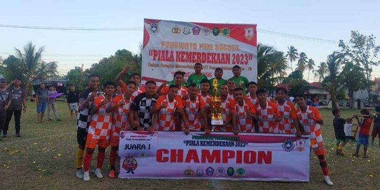 Laskar H3 FC memenangi turnamen sepak bola Kemerdekaan Cup yang digelar Polres Pohuwato, Selasa (29/8/2023).