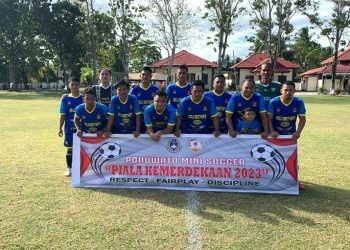 Laskar Bulili FC pada turnamen Kemerdekaan Cup 2023 di Polres Pohuwato.