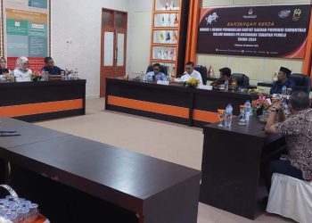 Pimpinan dan Anggota Komisi I Dewan Perwakilan Rakyat Daerah (DPRD) Provinsi Gorontalo melakukan kunjungan kerja ke KPU Boalemo, Jumat (4/8/2023).(Deprov Gorontalo)