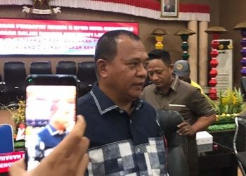 Wakil ketua Komisi B DPRD Kota Gorontalo, Muksin Brekat, usai melakukan rapat bersama mengenai kamtibmas Pasar Sentral Kota Gorontalo.
