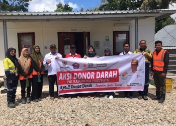 Pani Gold Project Gelar Donor Darah Bekerja Sama Tiga Instansi PMI Kabupaten dan Kota di Provinsi Gorontalo, Kamis (24/8/2023).