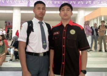Diki Wahyudi Akiri (kiri) anggota Paskibraka nasional yang mewakili Provinsi Gorontalo.(istimewa)