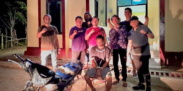 Tim Resmob Polres Gorut mengamankan terduga pencurian sepeda motor.