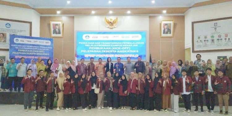 Pelepasan mahasiswa Program Kampus Mengajar di Provinsi Gorontalo, Kamis (10/8/2023) di BPMP Provinsi Gorontalo (muhajir/gopos)