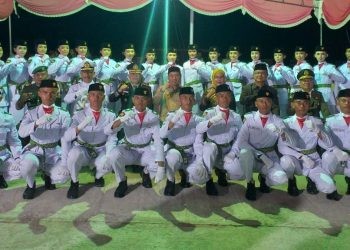 Sebanyak 32 anggota Pasukan Pengibar Bendera Pusaka (Paskibraka) Kabupaten Bone Bolango tahun 2023 resmi dikukuhkan. (Foto Indra/Gopos)