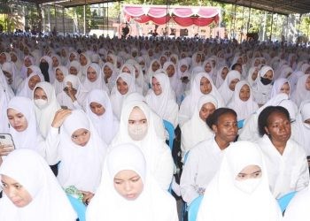 Mahasiswa baru Universitas Negeri Gorontalo mengikuti program PKKMB (dok. ung)