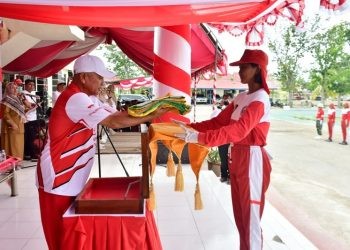 Gladi Bersih Upacara HUT Kemerdekaan RI ke-78, berlangsung di halaman Polres Pohuwato, Selasa (15/8/2023) (F Humas Pohuwato)
