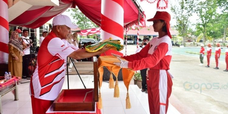 Gladi Bersih Upacara HUT Kemerdekaan RI ke-78, berlangsung di halaman Polres Pohuwato, Selasa (15/8/2023) (F Humas Pohuwato)