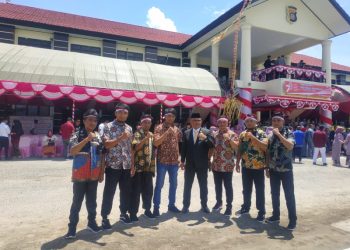 Tujuh mantan napi teroris usai mengikuti upcara HUT Kemerdekaan RI ke 78 di Pohuwato.